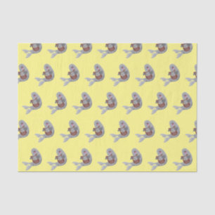 Happy cute harp seal cartoon illustration tissue paper
