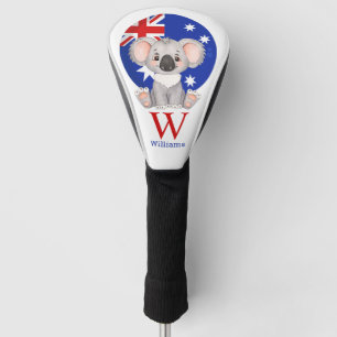 Happy Cute KOALA Personalised  Golf Head Cover