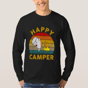 Happy Cute Marshmallow Camper Bonfire Kids Women M T-Shirt