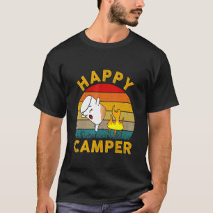 Happy Cute Marshmallow Camper Bonfire Kids Women M T-Shirt