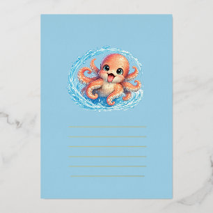 Happy Cute Octopus Kawaii Sea Life Illustration