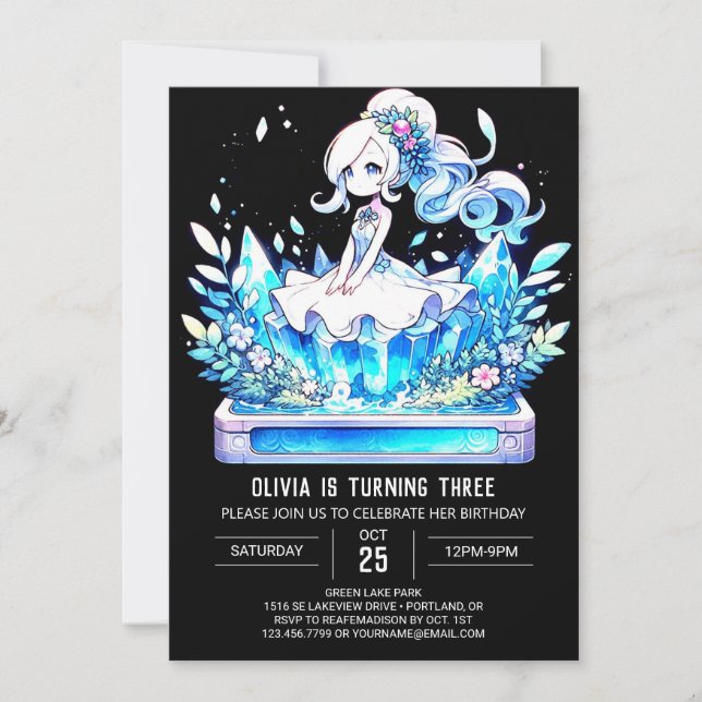 Happy Cute Princess Birthday Invitation (Front)