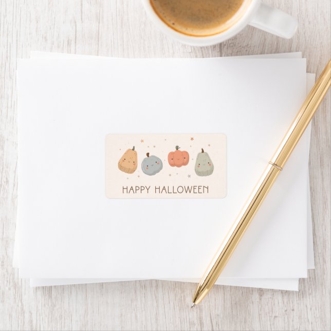 Happy Cute Pumpkin Design Halloween Sticker (Insitu)