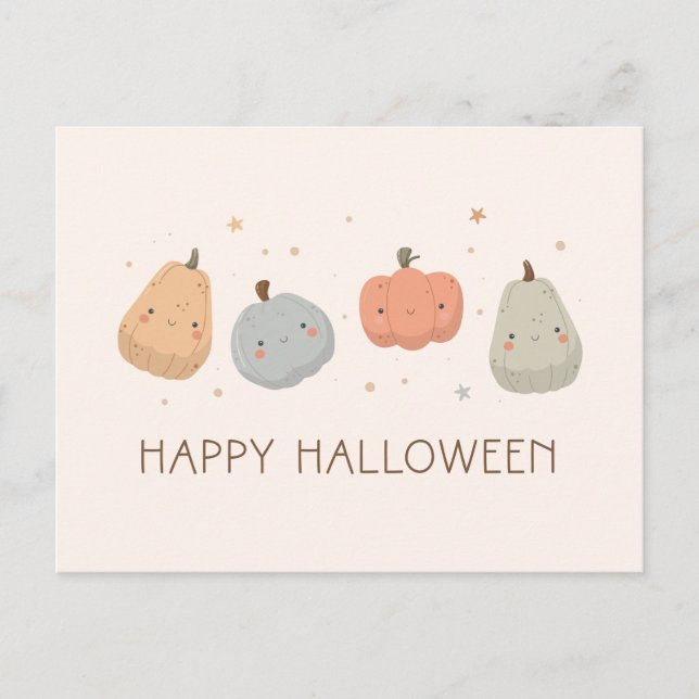 Happy Cute Pumpkin Design Postcard (Front)