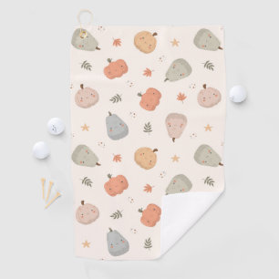 Happy Cute Pumpkin Pattern - Golf Towel