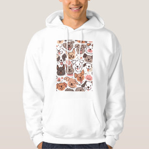 Happy Cute Puppies Pattern 1 Hoodie