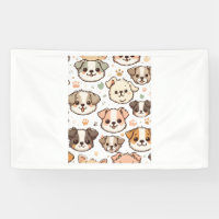 Happy Cute Puppies Pattern