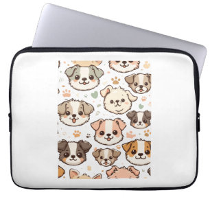 Happy Cute Puppies Pattern Laptop Sleeve