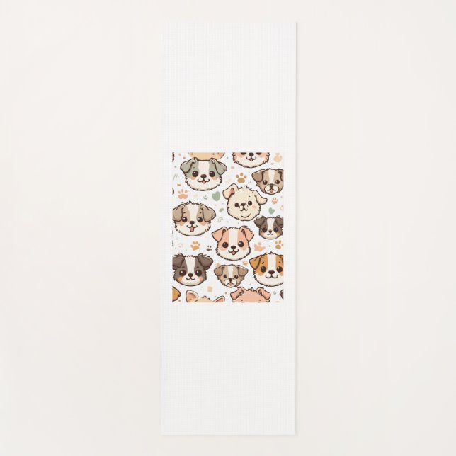 Happy Cute Puppies Pattern   Yoga Mat (Front)