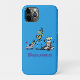 Happy cute robots trio cartoon Case-Mate iPhone case