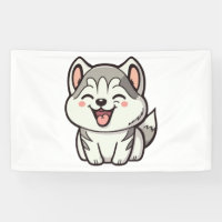 Happy cute Siberian husky dog
