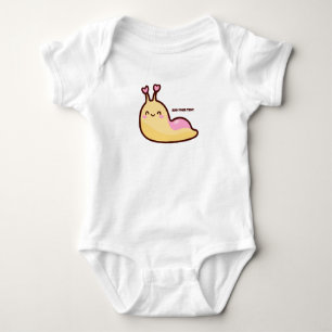 Happy Cute Slug Personalised Text Baby Bodysuit