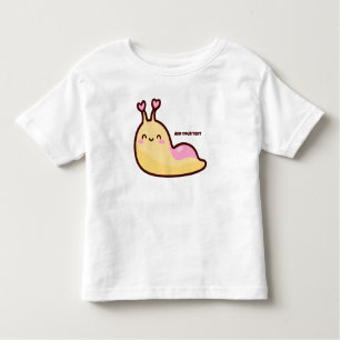 Happy Cute Slug Personalised Text Toddler T-Shirt
