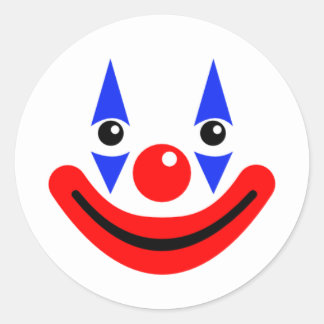 Happy Cute Smiling Circus Clown Classic Round Sticker