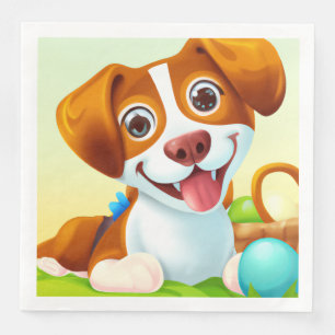 Happy Cute Smiling Dog Napkin