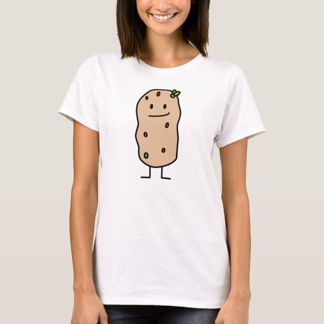 Happy Cute Smiling Potato Potatoes T-Shirt (Front)