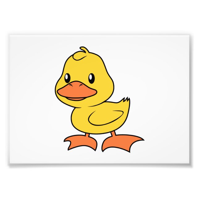 Happy Cute Yellow Duckling Photo Print (Front)