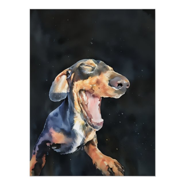 Happy Dachshund Poster (Front)