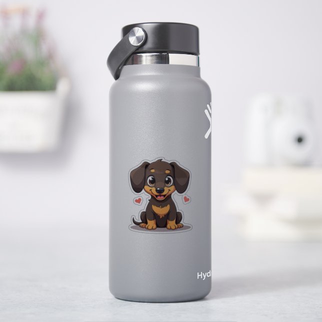 Happy Dachshund Puppy – Chibi Art (HydroFlask)