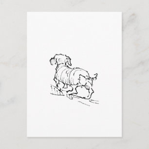 Happy Dachshund – Sausage Dog Illustration Postcard
