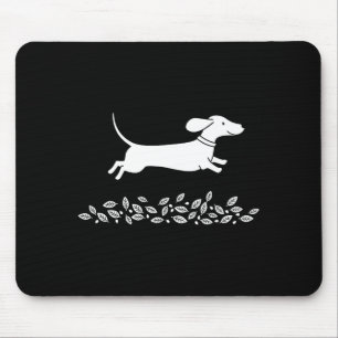Happy Dachshund With Autumn Leaves For Pet Lovers  Mouse Pad