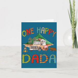 Happy Dada Camper 1st Birthday Illustration Card