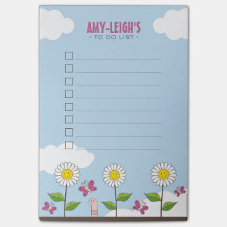 Happy Daisies and Butterflies To Do List Post-it Notes
