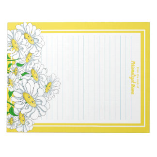 Happy Daisies Yellow-White Line Notepad