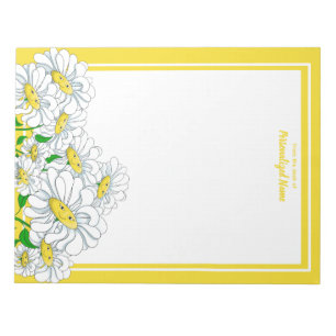 Happy Daisies Yellow-White Unlined Notepad