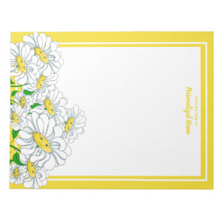Happy Daisies Yellow-White Unlined Notepad