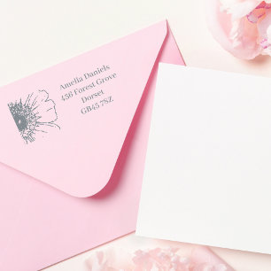 Happy Daisy Address Label Self-inking Stamp