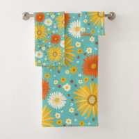 Happy Daisy Colourful Pattern Daisies Blue