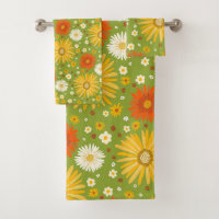 Happy Daisy Colourful Pattern Daisies Green