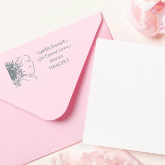 Happy Daisy Return Address Self-inking Stamp
