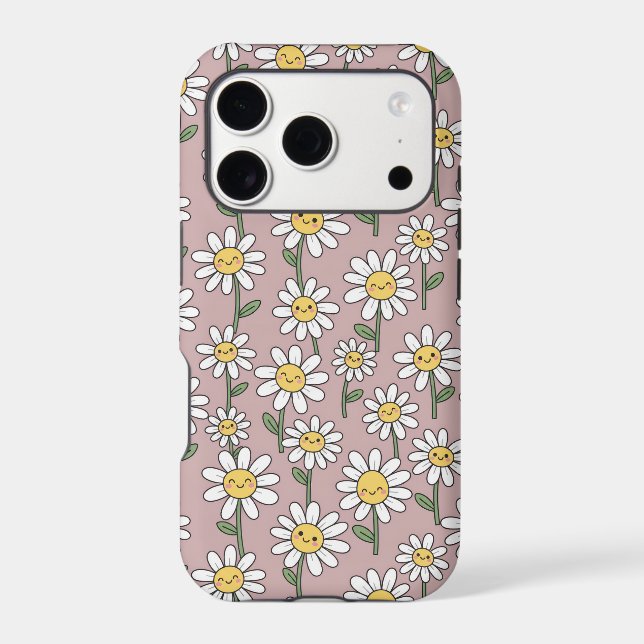 Happy Daisy Smiles Pink Floral Pattern (Back)