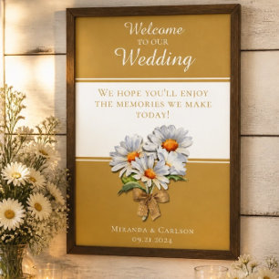 Happy Daisy Wedding Welcome Poster