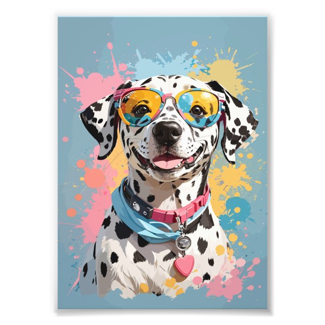 happy Dalmatian dog face illustration Photo Print (Front)