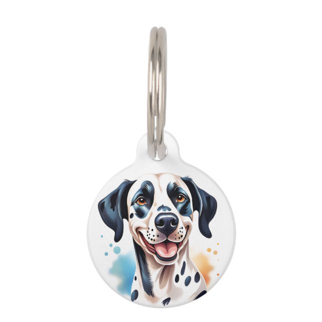 Happy Dalmatian Dog Pet  Tag (Front)