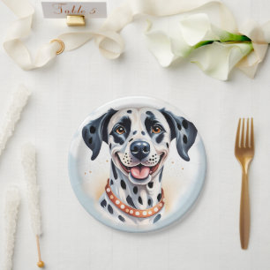 Happy Dalmatian Dog Pet  Wham-O Frisbee Paper Plate