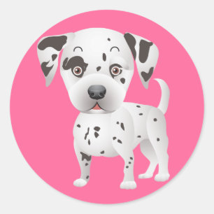 Happy Dalmatian Puppy Dog Greeting Stickers