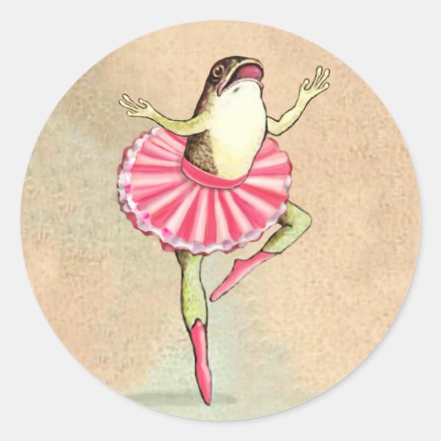 Happy Dancing Ballerina Frog Stickers (Front)