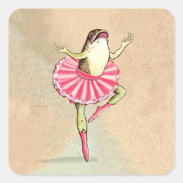Happy Dancing Ballerina Frog Stickers (Front)