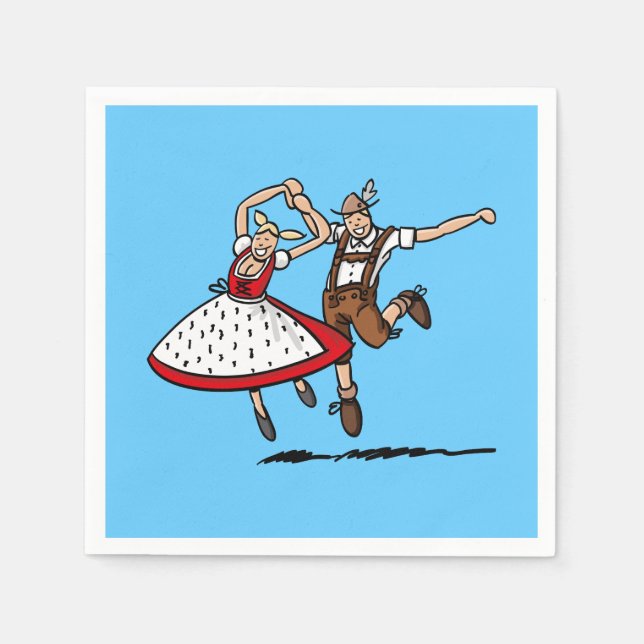 Happy Dancing BEER FESTIVAL Couple Napkin (Front)