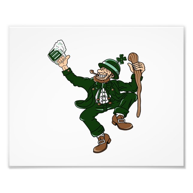 happy dancing leprecaun stick drink.png photo print (Front)