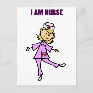Happy Dancing Nurse Art Postcard