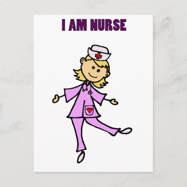 Happy Dancing Nurse Art Postcard (Front)