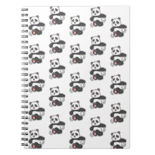 Happy Dancing Panda Sticker Pattern Notebook