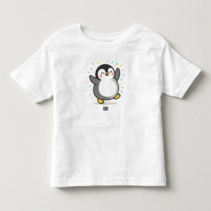 happy dancing Penguin Custom Kids Illustration Toddler T-Shirt