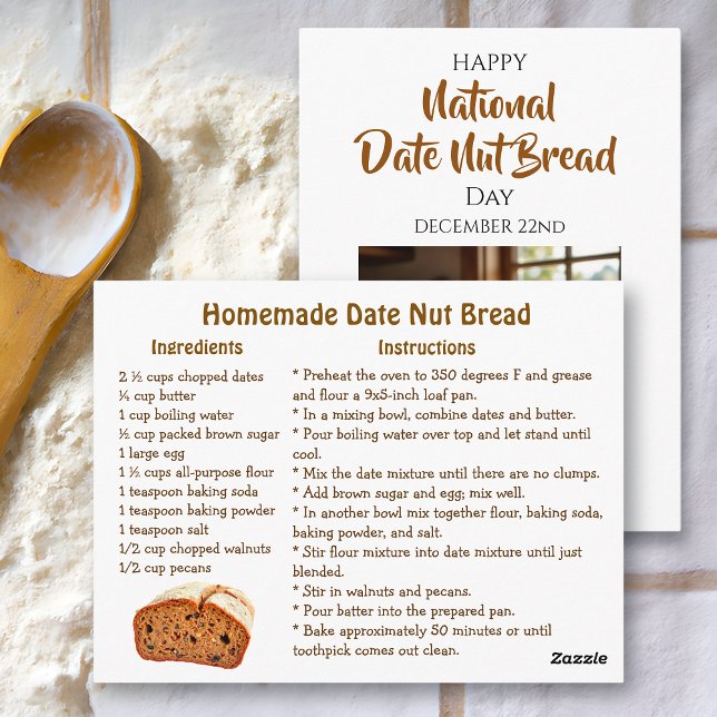Happy Date Nut Bread Day | December 22nd Postcard (Creator Uploaded)