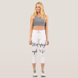 Happy daughters day si.ple minimal add name text t capri leggings<br><div class="desc">Design</div>